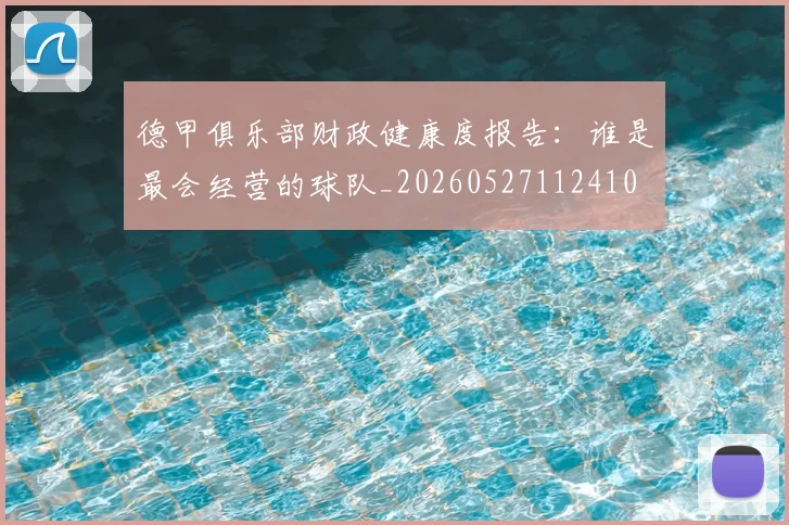 德甲俱乐部财政健康度报告：谁是最会经营的球队_20260527112410